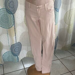 Express. Baby pink jean leggings with gold accent buttons. Woman’s 8. NWOT.